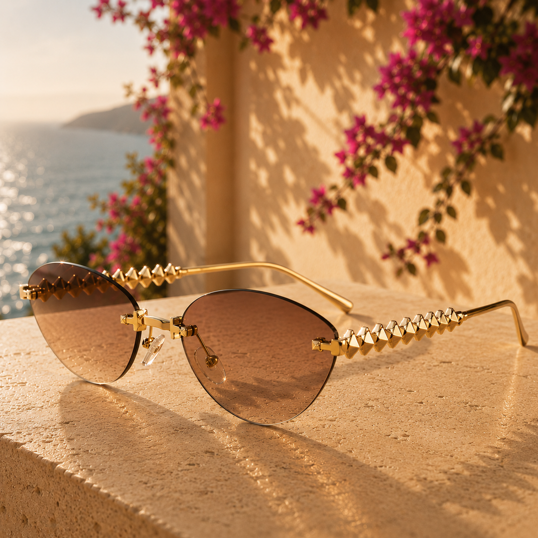 Midnight Gold Elli Rose Sunglasses front view