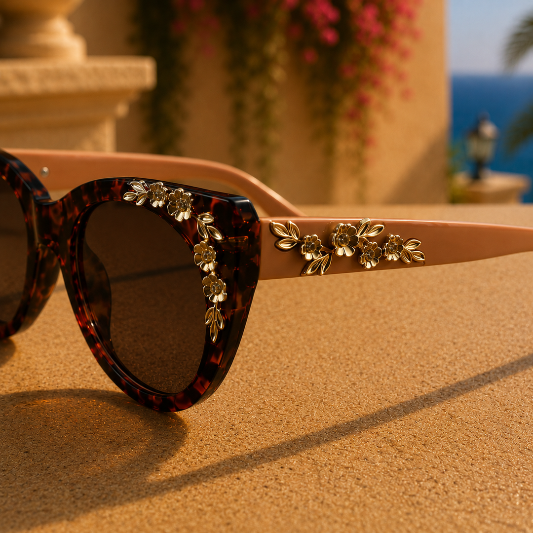Clear Tortoise Margaret Rose Sunglasses front view