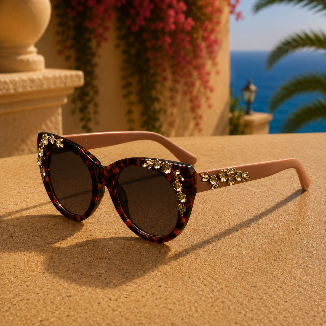 Ivory Havana Margaret Rose Sunglasses front view