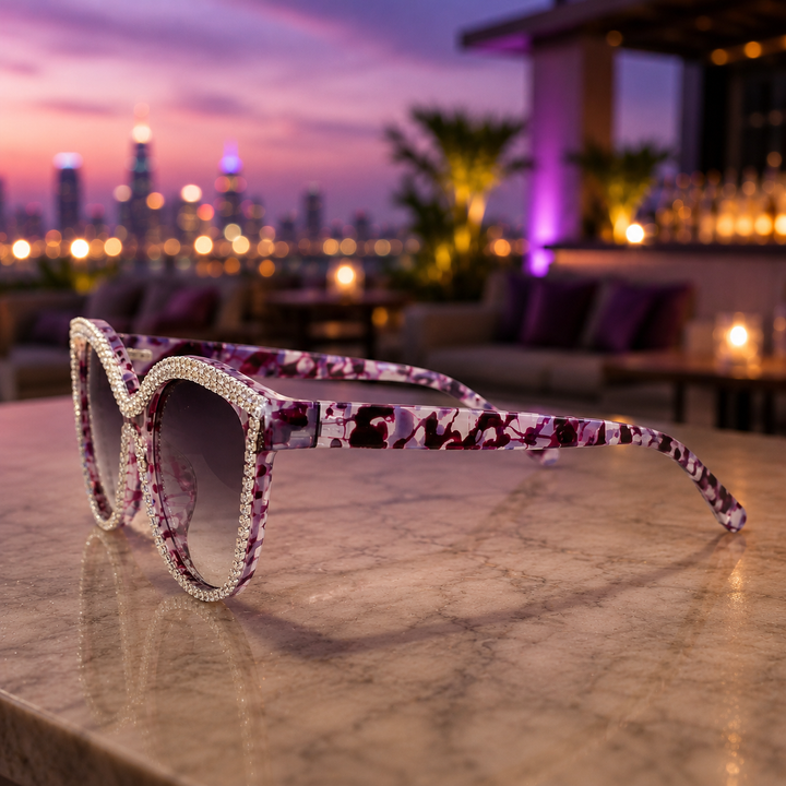 Crystal Cat-Eye Sunglasses detail view