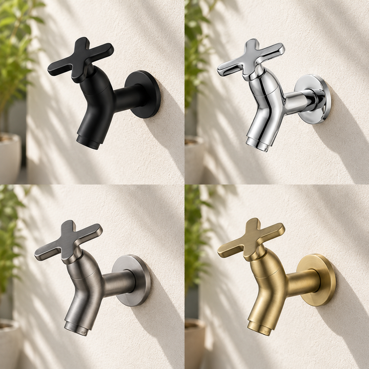 Brass Outdoor Wall Faucet angled view