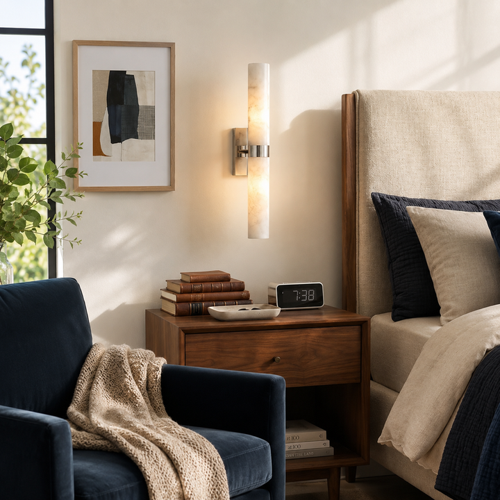 Alabaster Wall Sconce bedroom lifestyle
