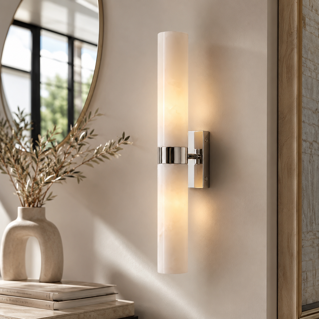 Alabaster Wall Sconce entryway lifestyle