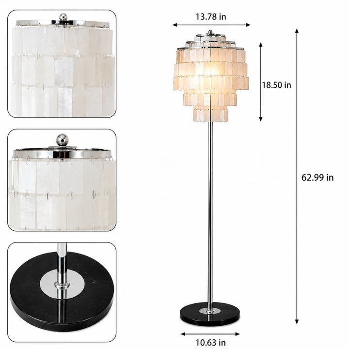 Capiz Shell Floor Lamp dimensions and detail diagram