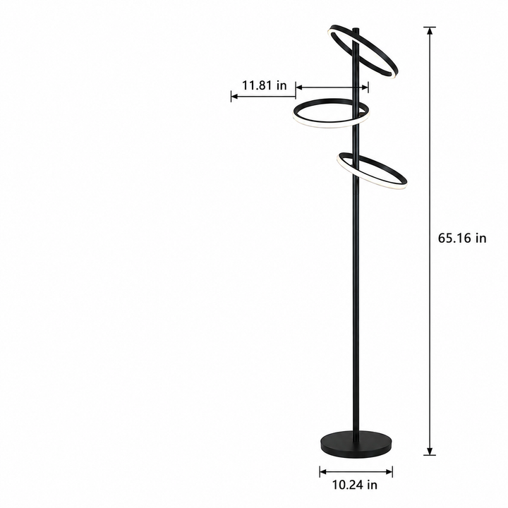 Black Acrylic Ring Floor Lamp lifestyle rendering