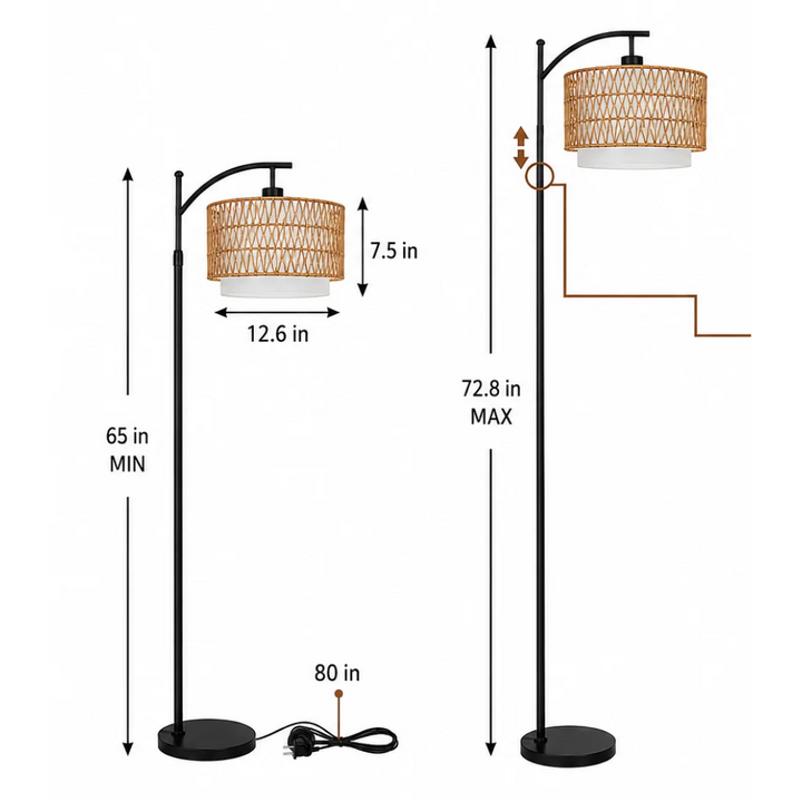 Woven Rattan Floor Lamp