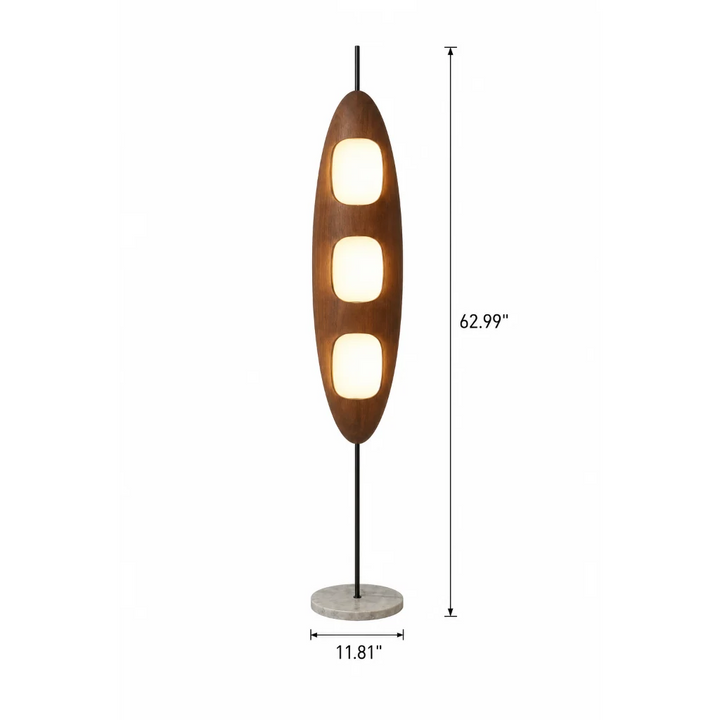Walnut Yacht Silhouette Floor Lamp - lifestyle rendering styled in modern interior