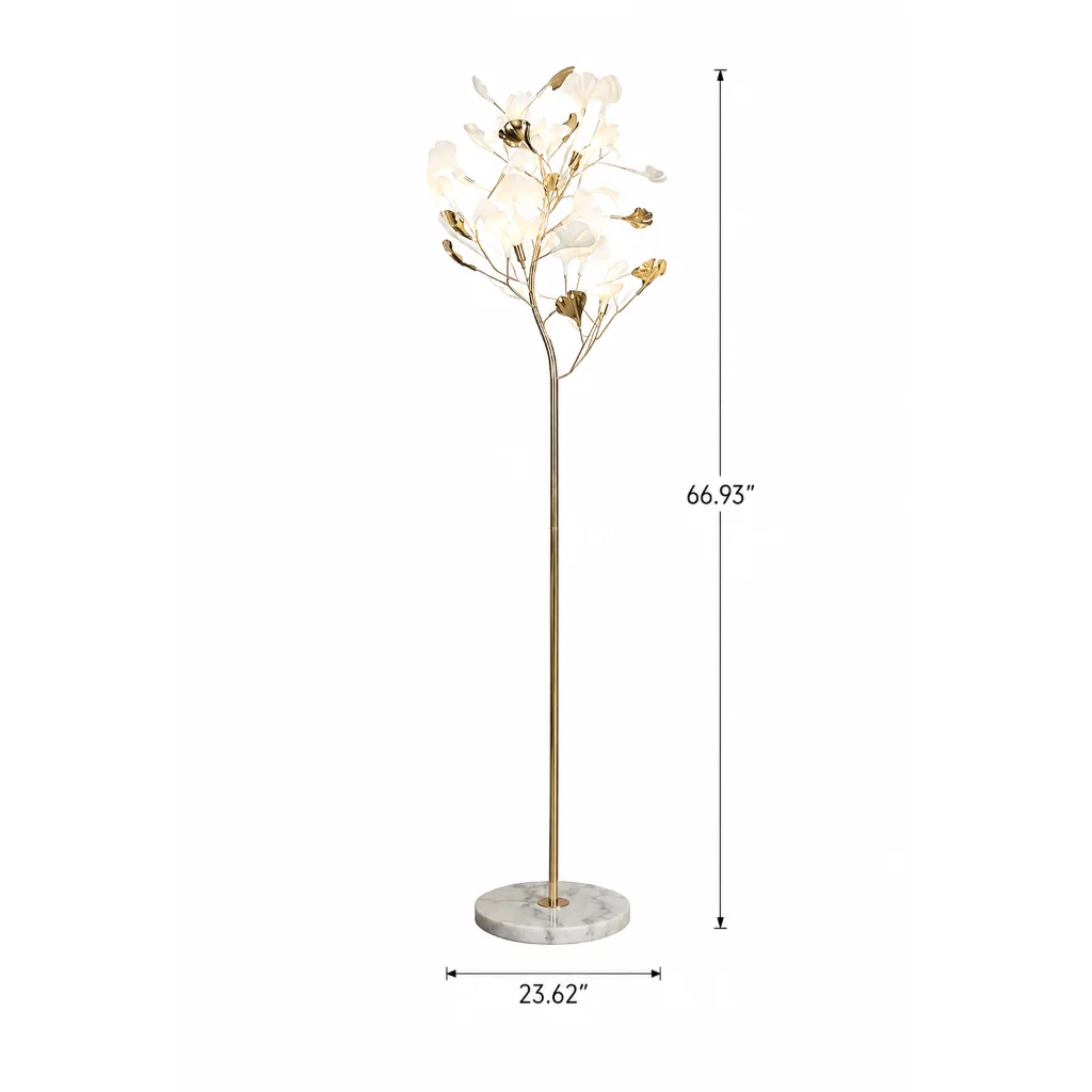 Ginkgo Leaf Floor Lamp dimensions diagram