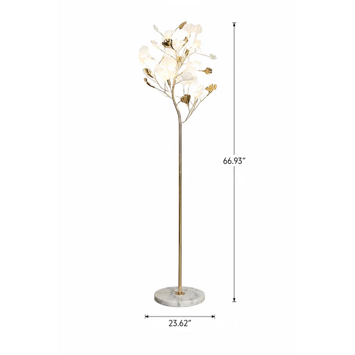 Ginkgo Leaf Floor Lamp dimensions diagram