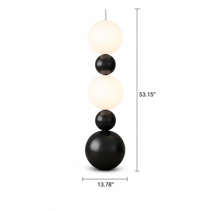 Black Metal 3-Globe Floor Lamp lifestyle rendering