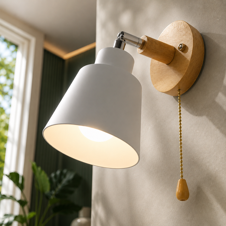 Wood Rotating Wall Sconce angled view
