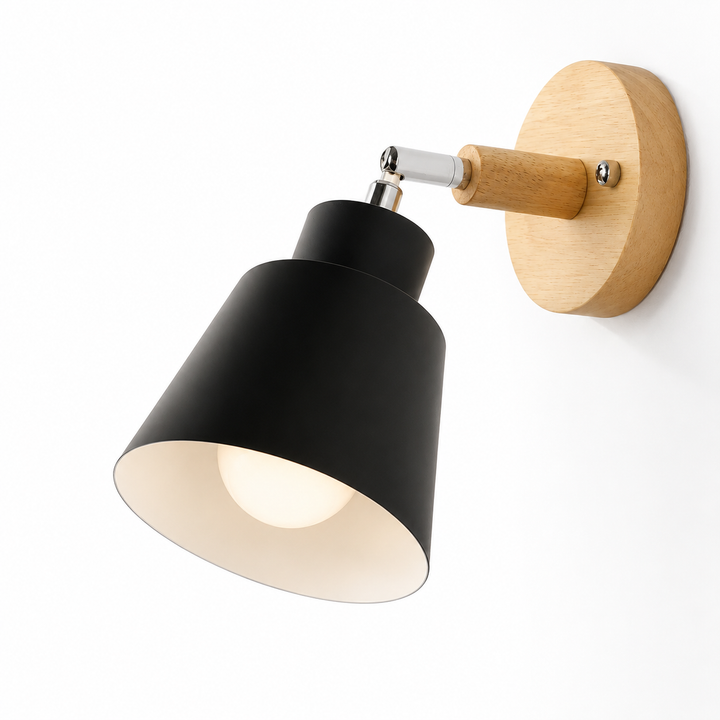 Wood Rotating Wall Sconce angled view