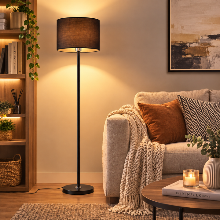 Nordic Drum Shade Floor Lamp front view