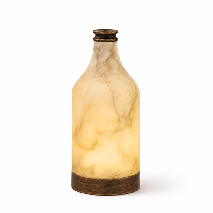Alabaster Stone Lamp on nightstand lifestyle