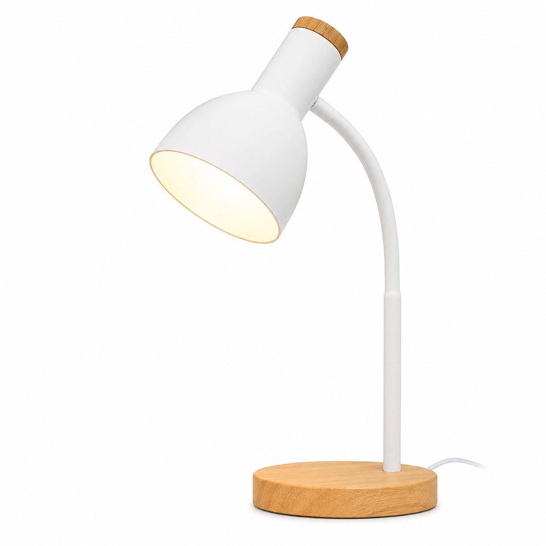 Wood-Base Gooseneck Desk Lamp lifestyle rendering