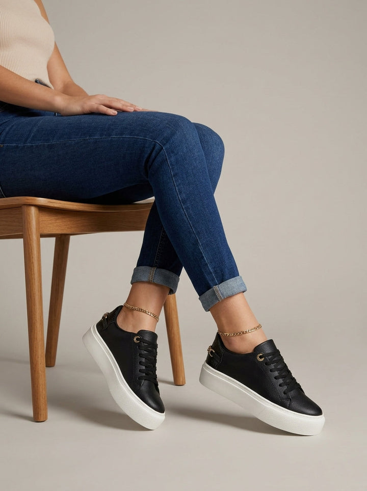 Chic Chain Detail Platform Sneakers 2