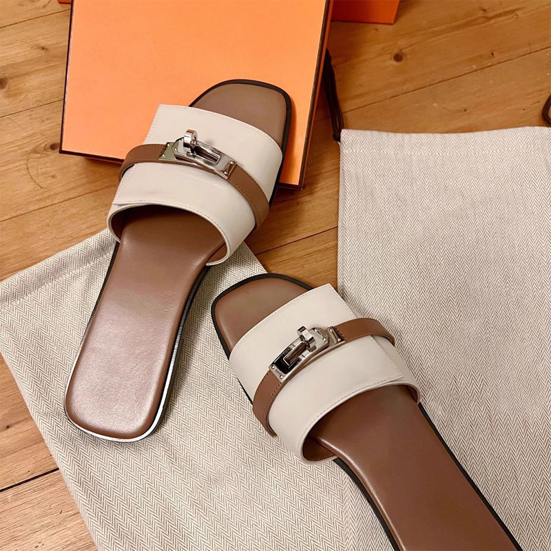 Chic Leather Women's Slides 3