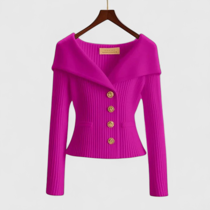 Chic Off-Shoulder Knit Women's Blazer 0
