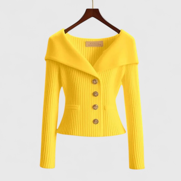 Chic Off-Shoulder Knit Women's Blazer 1