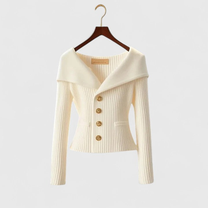 Chic Off-Shoulder Knit Women's Blazer 3