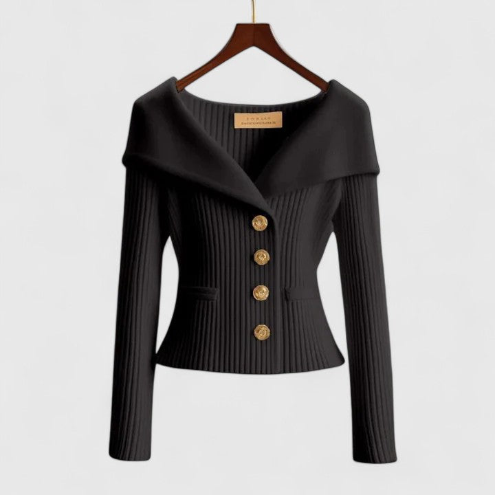 Chic Off-Shoulder Knit Women's Blazer 4