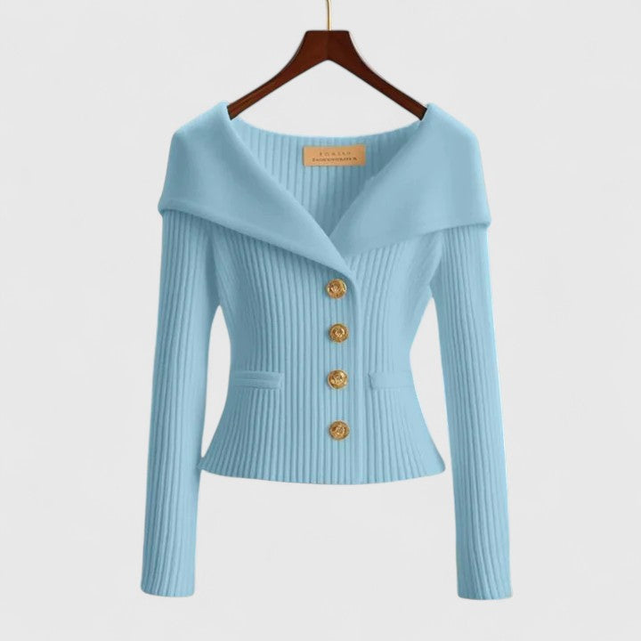 Chic Off-Shoulder Knit Women's Blazer 5