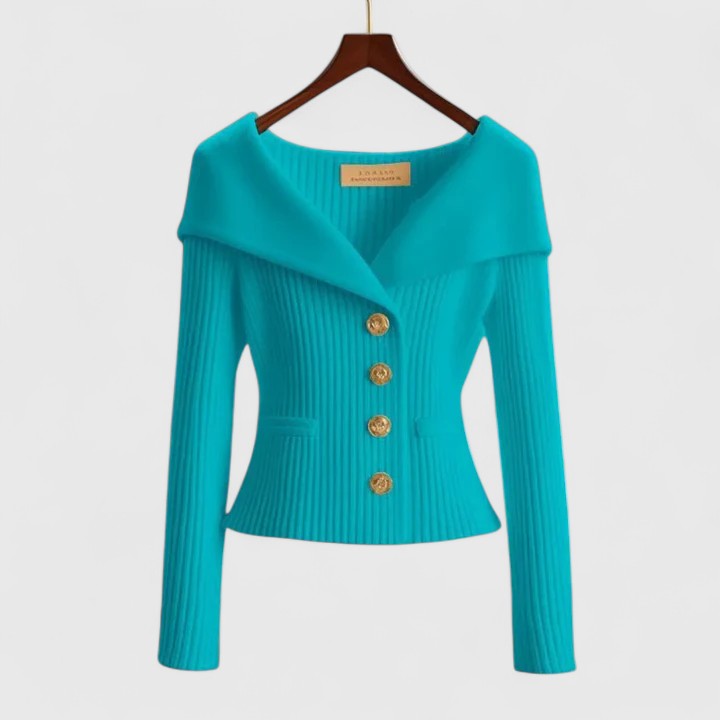 Chic Off-Shoulder Knit Women's Blazer 6