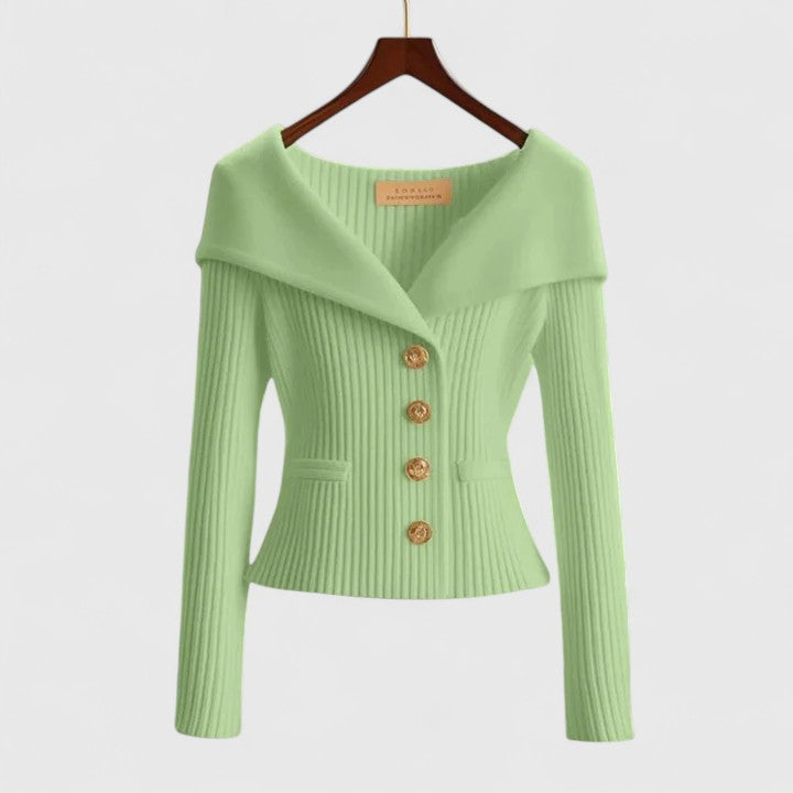 Chic Off-Shoulder Knit Women's Blazer 7