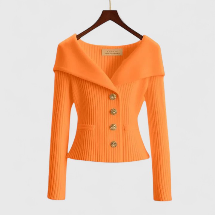 Chic Off-Shoulder Knit Women's Blazer 8
