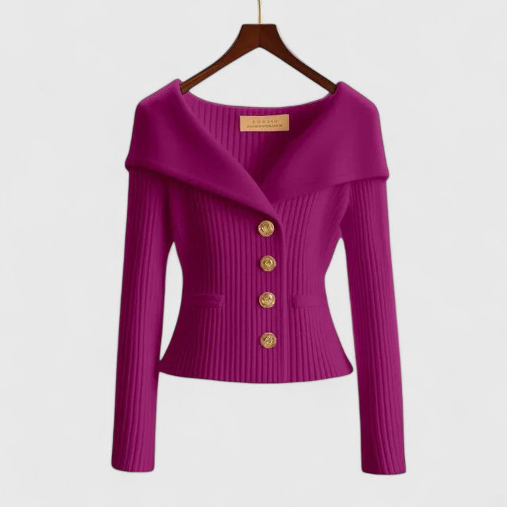 Chic Off-Shoulder Knit Women's Blazer 9