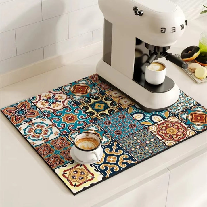Chic Retro Tile Coffee Mat 3