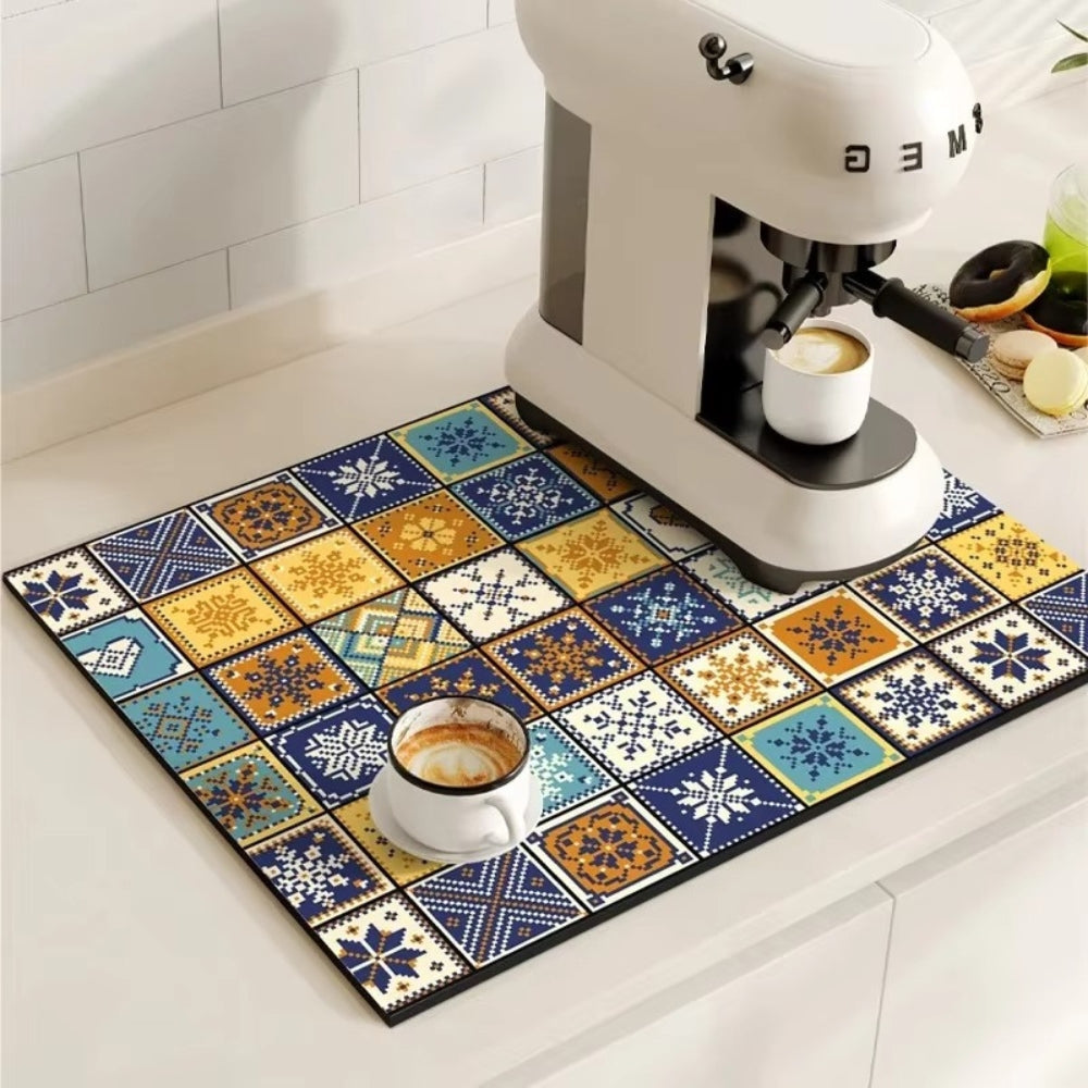 Chic Retro Tile Coffee Mat 5