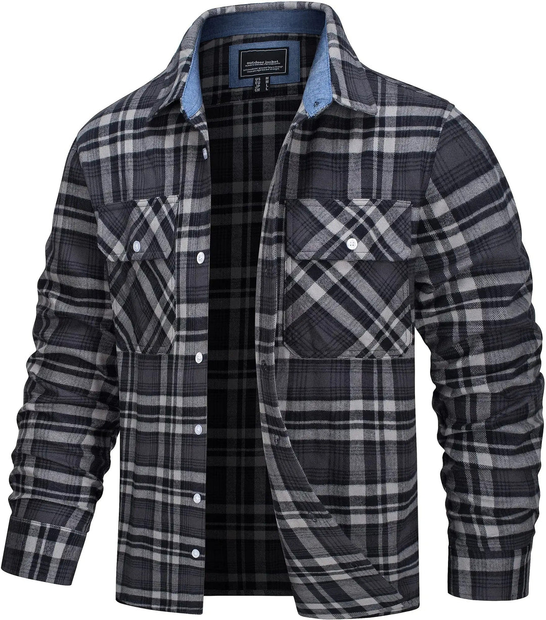 Classic Checked Flannel Shirt Jacket 9