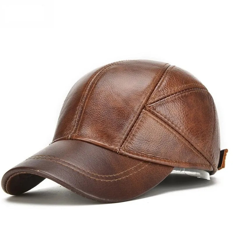 Classic Leather Baseball Cap for Men 0