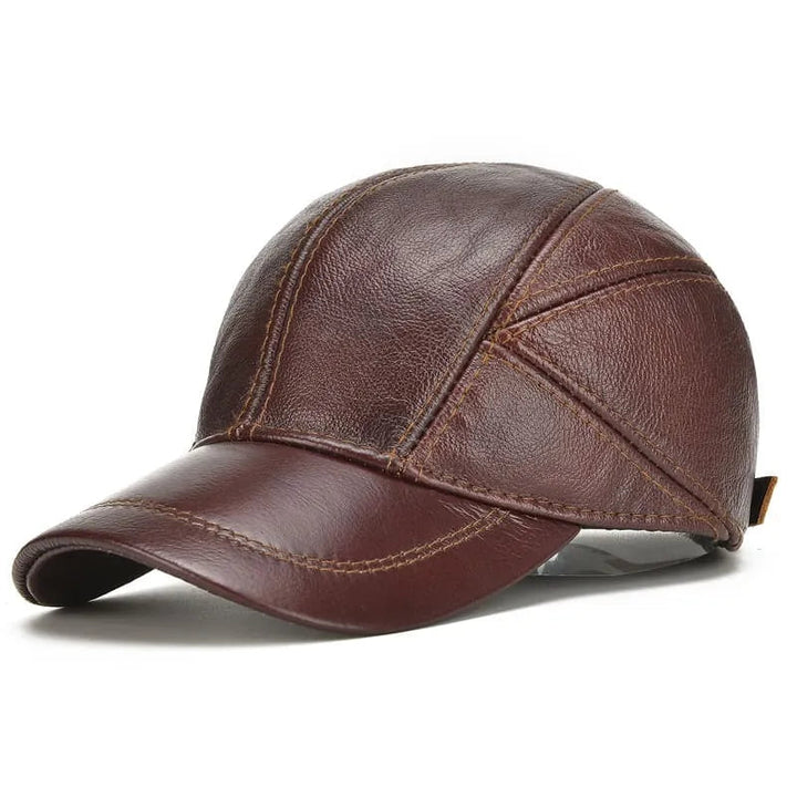 Classic Leather Baseball Cap for Men 1