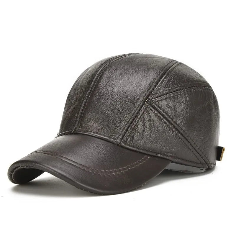Classic Leather Baseball Cap for Men 2