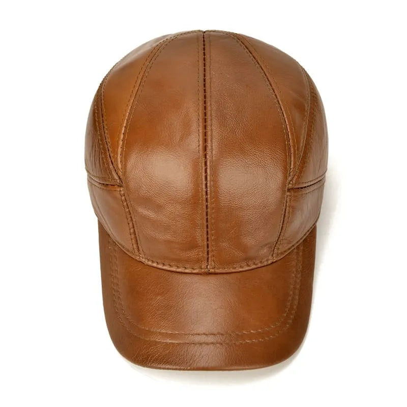 Classic Leather Baseball Cap for Men 4