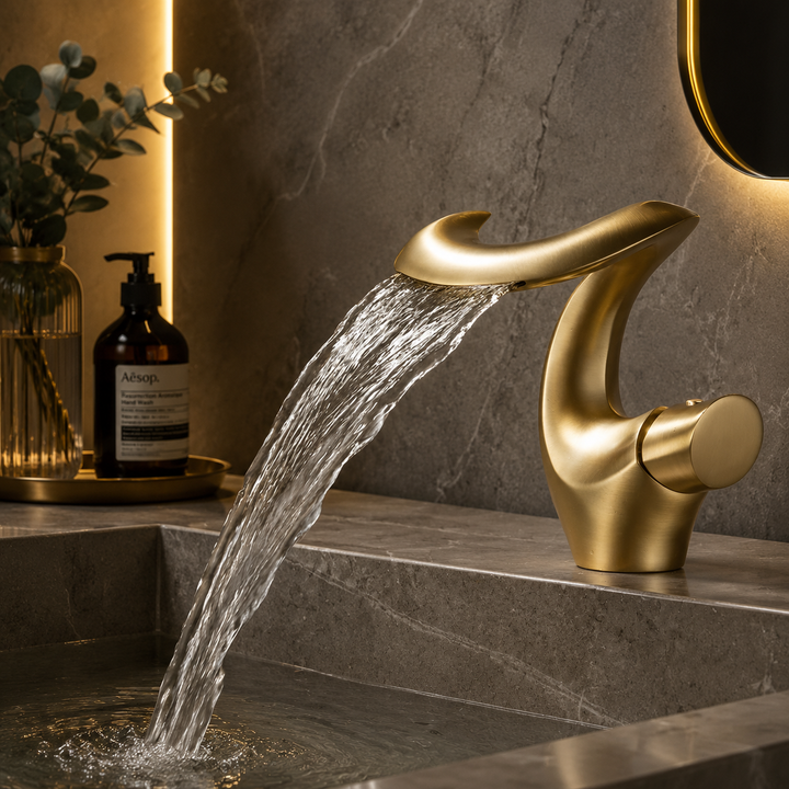 Sleek Modern Waterfall Bathroom Faucet