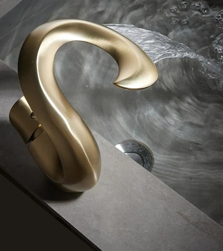 Sleek Modern Waterfall Bathroom Faucet