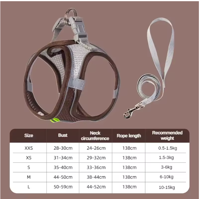 Comfortable Adjustable Dog Harness Leash Set 11