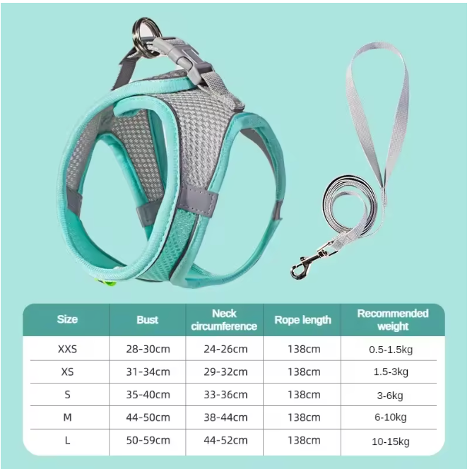 Comfortable Adjustable Dog Harness Leash Set 12