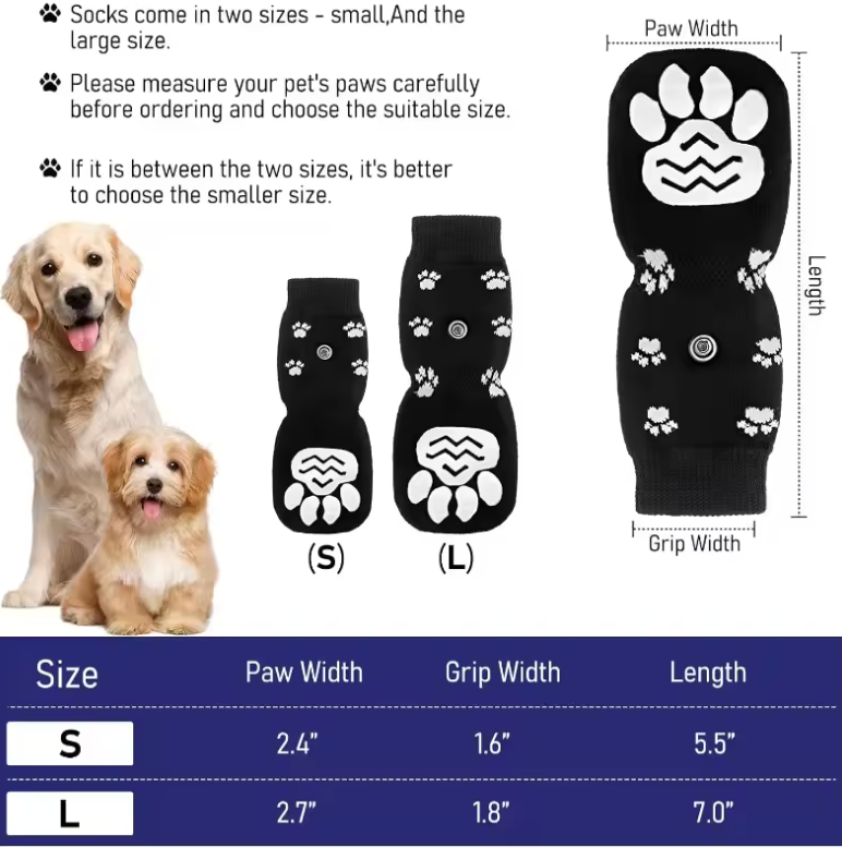 Comforting Cotton Non-Slip Dog Socks 7