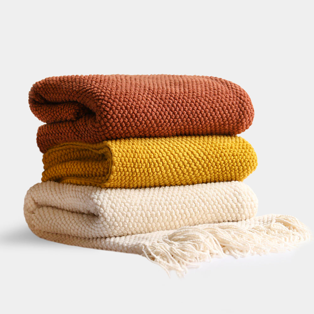 Cozy Acrylic Tassel Throw Blanket 1