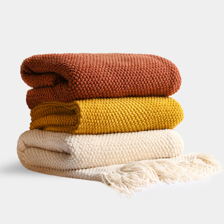 Cozy Acrylic Tassel Throw Blanket 1