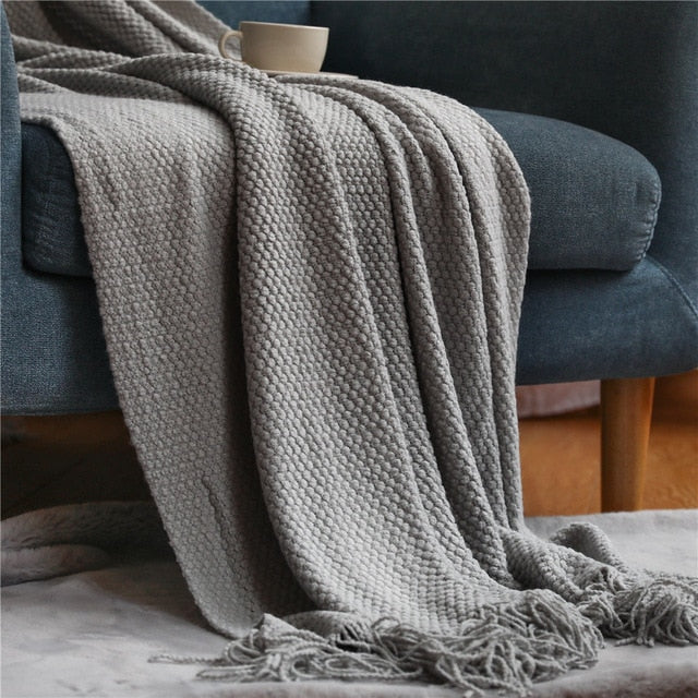 Cozy Acrylic Tassel Throw Blanket 10