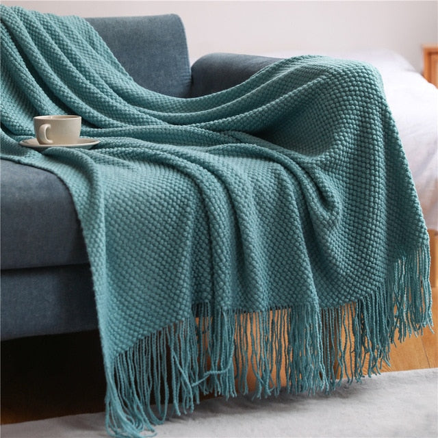 Cozy Acrylic Tassel Throw Blanket 6