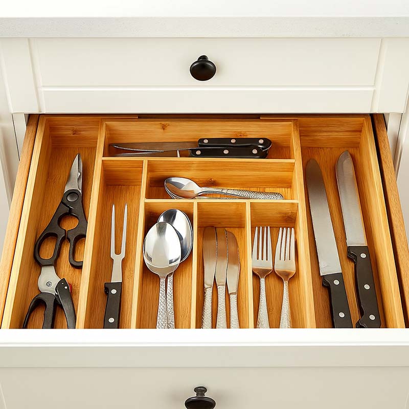 Cozy Bamboo Utensil Organizer 0