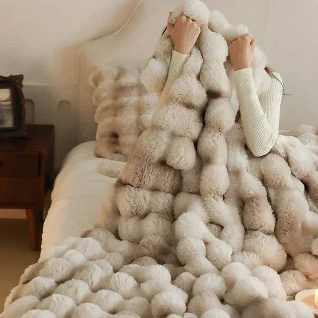 Cozy Faux Fur Travel Blanket 1
