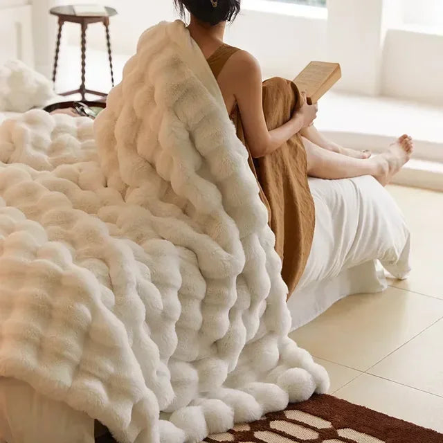 Cozy Faux Fur Travel Blanket 3