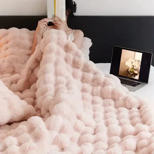 Cozy Faux Fur Travel Blanket 5